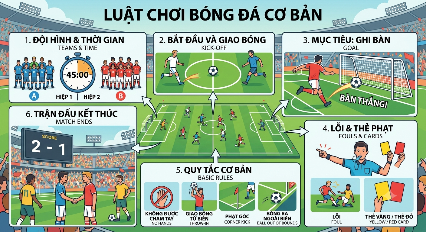 luật chơi bóng đá cơ bản